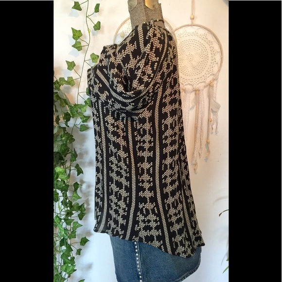 Black/ivory print tunic blouse - Picture 4 of 4